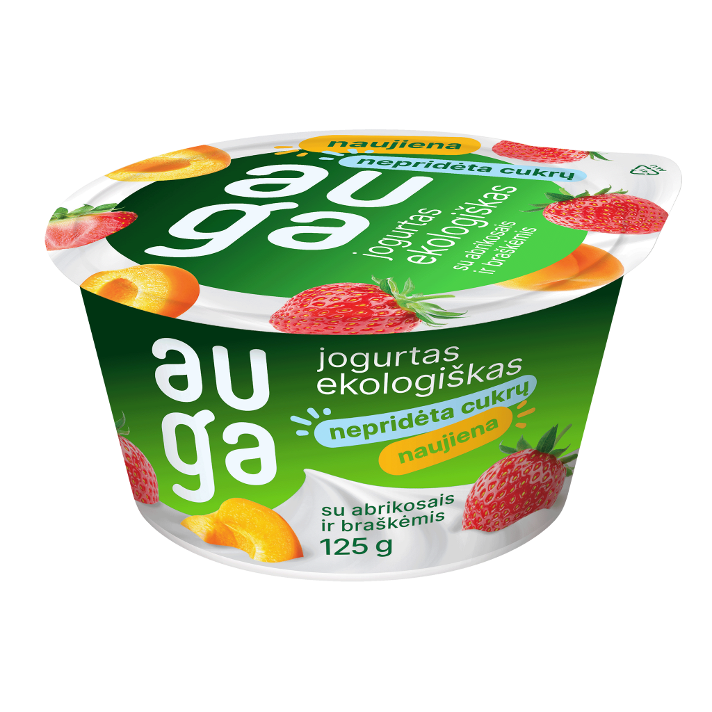 Yogurt with with apricots and strawberries 3,5 % fat, organic, 125 g