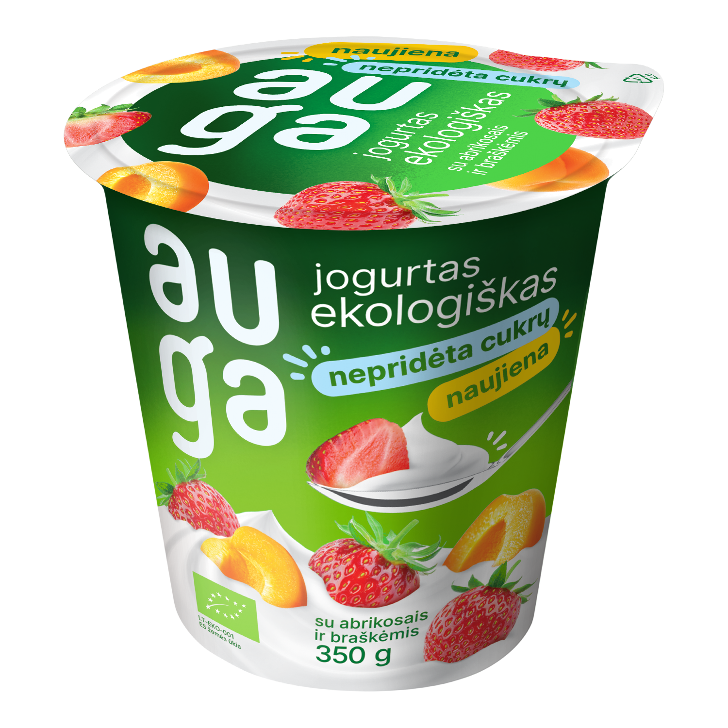 Yogurt with with apricots and strawberries 3,5 % fat, organic, 350 g