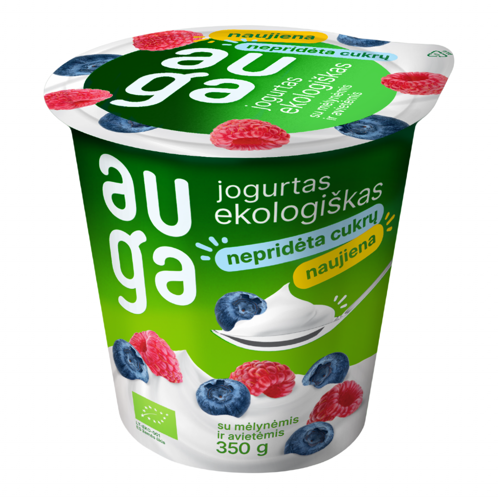 Yogurt with blueberries and raspberries 3,5 % fat, organic, 350 g