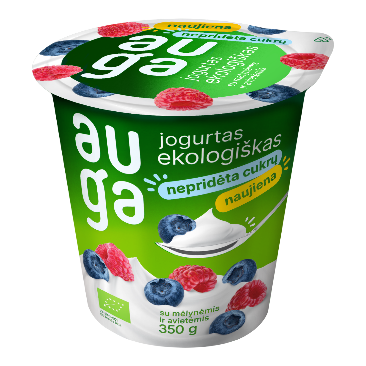 Yogurt with blueberries and raspberries 3,5 % fat, organic, 350 g