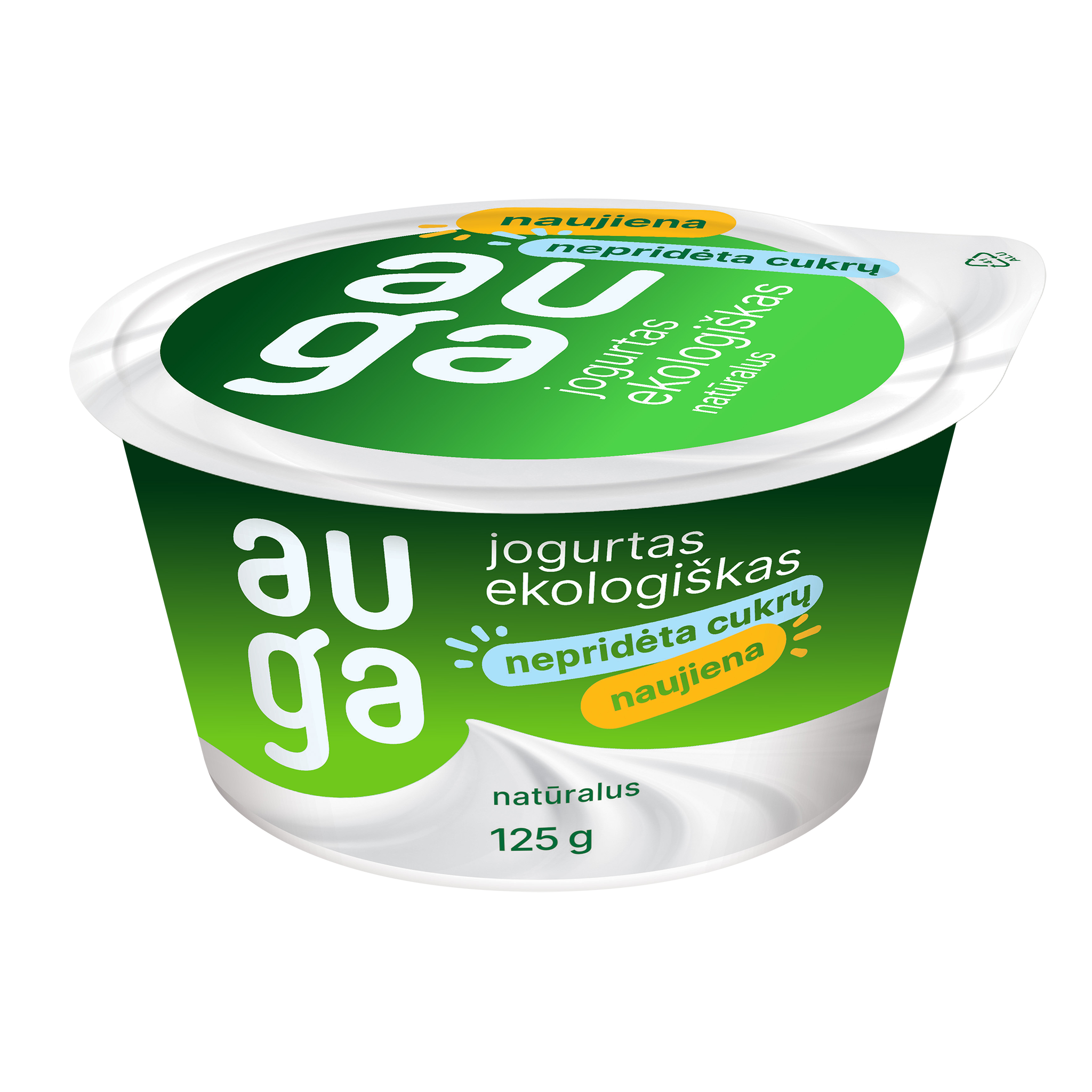 Natural yogurt, 4,3% fat, organic, 125 g