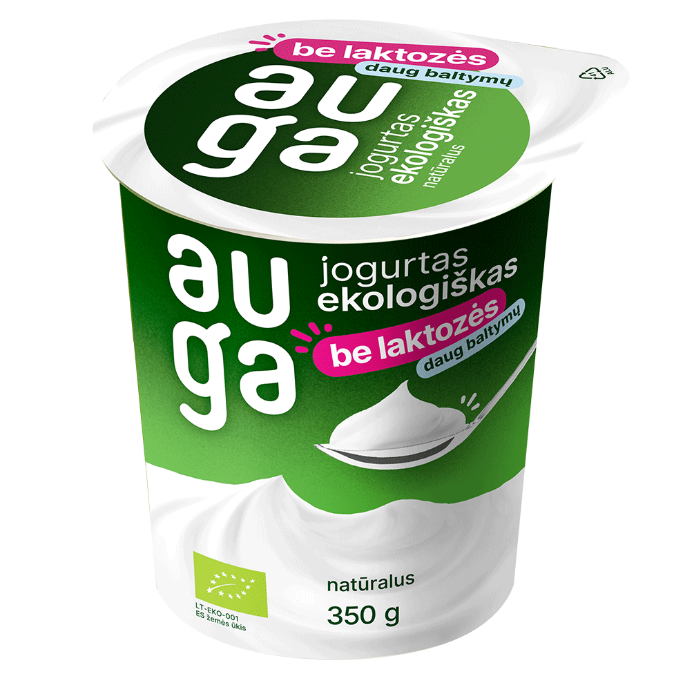 Jogurtas natūralus 4,3 % rieb., be laktozės, ekologiškas, 350 g